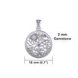Tree of Life ~ Sterling Silver Pendant with Birthstone TPD6572
