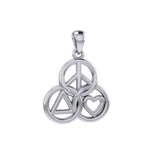 Peace, Love and Recovery in Borromean rings Silver Pendant TPD7008