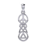 Peace, Celtic Heart and Recovery Silver Pendant TPD7009