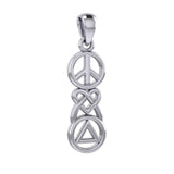 Peace, Celtic Heart and Recovery Silver Pendant TPD7009 - Jewelry