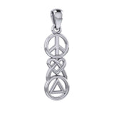 Peace, Celtic Heart and Recovery Silver Pendant TPD7009