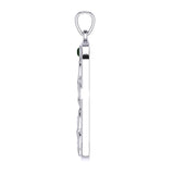 Cross with Love Peace Dove and handshake Silver Pendant with Gemstone TPD7023 - Jewelry
