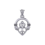 Claddagh with Peace Silver Pendant TPD7025