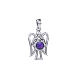 Peter Stone Guardian Angel with Gemstone Silver Pendant TPD7026