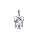 Peter Stone Guardian Angel with Gemstone Silver Pendant TPD7026 - Jewelry