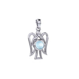 Peter Stone Guardian Angel with Gemstone Silver Pendant TPD7026