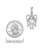 Peter Stone Guardian Angel with Gemstone Silver Pendant TPD7026