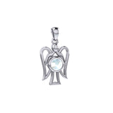 Peter Stone Guardian Angel with Gemstone Silver Pendant TPD7026