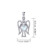 Peter Stone Guardian Angel with Gemstone Silver Pendant TPD7026