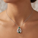 Claddagh with Heart and Marquise Gems Sterling Silver Slider Pendant TPD704