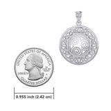 Celtic Knot Triskelion Spiral Silver Pendant TPD727 - Jewelry