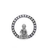 Sitting Buddha Sterling Silver Pendant TPD772