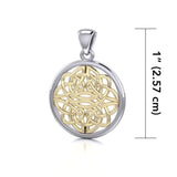 Celtic Knotwork Silver and 14K Gold accent Pendant TPV153 - Jewelry