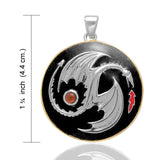 Oberon Zell Yin Yang Dragon Silver and 14K Gold Accent Pendant TPV3207