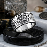 Five-Pointed Star Sterling Silver Spinner Ring TR1695 by TR1695