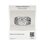 Filligree Flower Sterling Silver Ring TR222