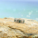 Skull Silver Band Ring with Inlay TR3679 - Jewelry