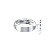 Harm None Inscribed Band Sterling Silver Ring TR3788 - Jewelry