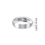 Harm None Inscribed Band Sterling Silver Ring TR3788