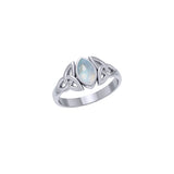 Celtic Knotwork Sterling Silver Ring with Gemstone TR556