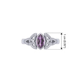 Celtic Knotwork Sterling Silver Ring with Gemstone TR556