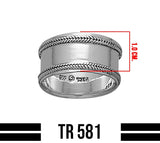 Double Braid Sterling Silver Wedding Ring TR581