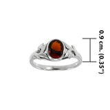 Vine Silver Ring with Oval Gemstone TR763