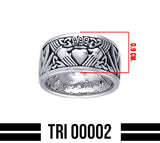 Celtic Claddagh Triquetra Sterling Silver Ring TRI002