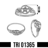 Oak Leaf Pentacle Sterling Silver Ring TRI1365 by TRI1365