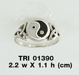 Celtic Yin Yang Triquetra Sterling Silver Ring TRI1390