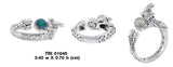 Sterling Silver Witch Ring with Crystal ball TRI1645 by TRI1645