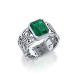 Borre Sterling Silver Ring with Emerald Cut Gemstone TRI2609