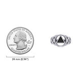 AA Recovery Inlaid Sterling Silver Ring TRI1273