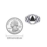 AA Recovery Inlaid Silver Ring TRI1273 - Jewelry