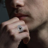 AA Recovery Inlaid Silver Ring TRI1273 - Jewelry