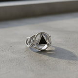 AA Recovery Inlaid Sterling Silver Ring TRI1273