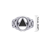 AA Recovery Inlaid Silver Ring TRI1273 - Jewelry
