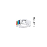 NA Sterling Silver Ring With Rainbow TRI1665