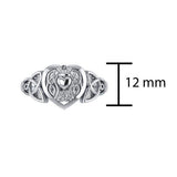 Celtic Claddagh Heart Sterling Silver Ring TRI1696