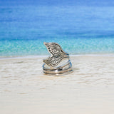 Aboriginal Whale Tail  Sterling Silver Spoon Ring TRI1734