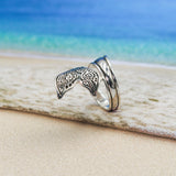 Aboriginal Whale Tail Sterling Silver Spoon Ring TRI1734 - Jewelry