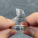 Aboriginal Whale Tail  Sterling Silver Spoon Ring TRI1734