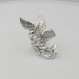 Alighting breakthrough of the Mythical Phoenix ~ Sterling Silver Ring with Gemstone Accents TRI1740
