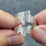 Sterling Silver Aboriginal Blue Shark Spoon Ring TRI1768