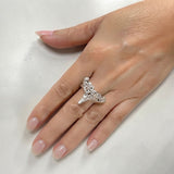 The graceful tale Sterling Silver Whale Tail Filigree Ring