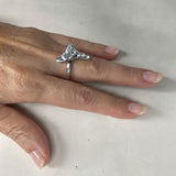 The graceful tale Sterling Silver Whale Tail Filigree Ring