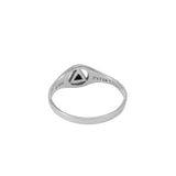 Peter Stone Small Silver Ring With Inlaid Sobriety Triangle Recovery Symbol From AA Recovery Collection TRI1932 by TRI1932