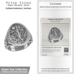 Tree of Life Sterling Silver Signet Men Ring TRI1967