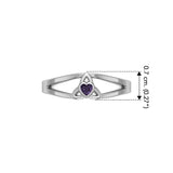 Celtic Trinity Knot Ring Sterling Silver With Heart Gemstone TRI2309