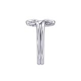 Double Celtic Heart Silver Ring TRI2391 - Jewelry